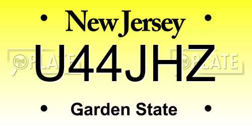 U44JHZ New Jersey License Plate