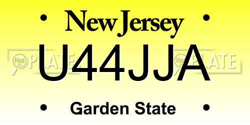 U44JJA New Jersey License Plate