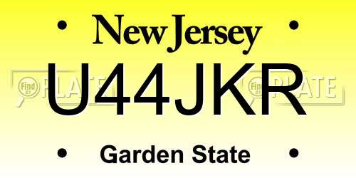 U44JKR New Jersey License Plate