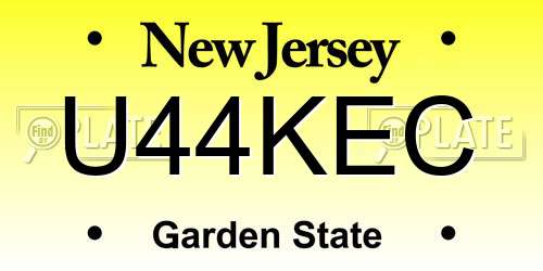 U44KEC New Jersey License Plate