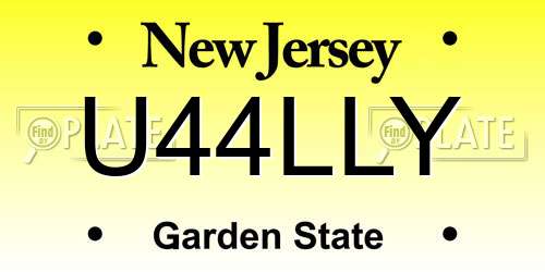 U44LLY New Jersey License Plate