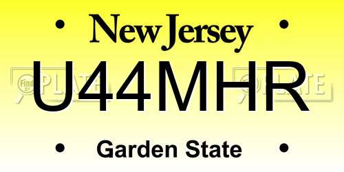 U44MHR New Jersey License Plate