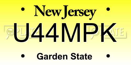 U44MPK New Jersey License Plate
