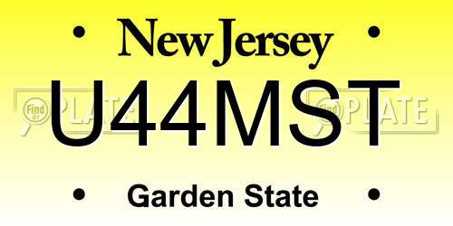 U44MST New Jersey License Plate