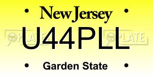 U44PLL New Jersey License Plate
