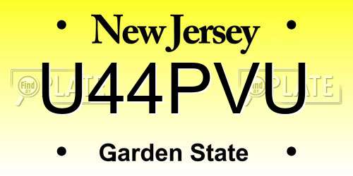 U44PVU New Jersey License Plate