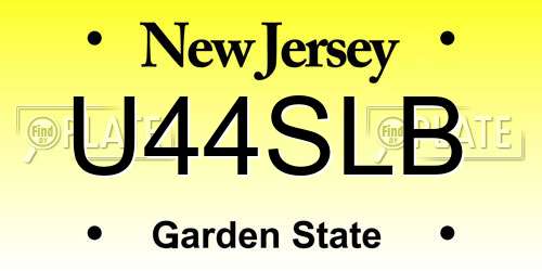 U44SLB New Jersey License Plate