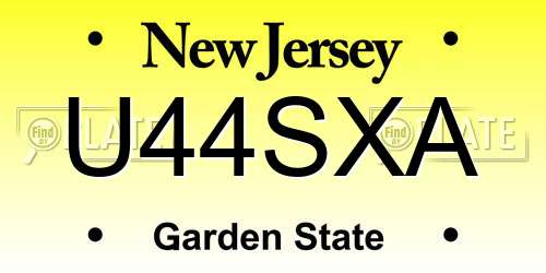 U44SXA New Jersey License Plate
