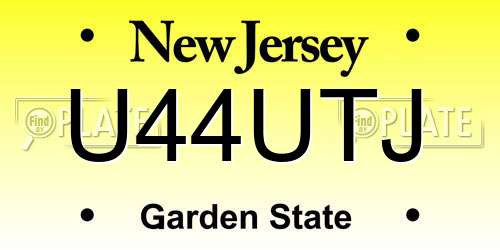 U44UTJ New Jersey License Plate
