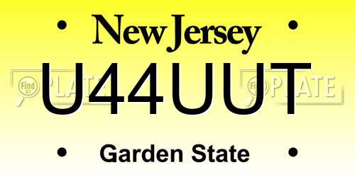 U44UUT New Jersey License Plate