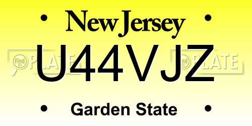 U44VJZ New Jersey License Plate