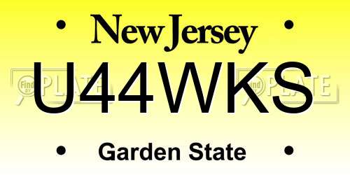 U44WKS New Jersey License Plate