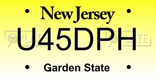 U45DPH New Jersey License Plate