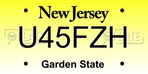 U45FZH New Jersey License Plate