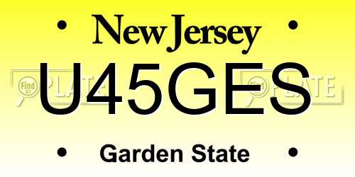 U45GES New Jersey License Plate