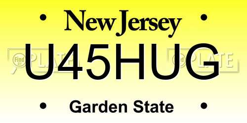 U45HUG New Jersey License Plate