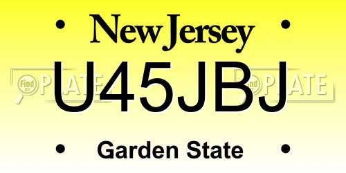 U45JBJ New Jersey License Plate