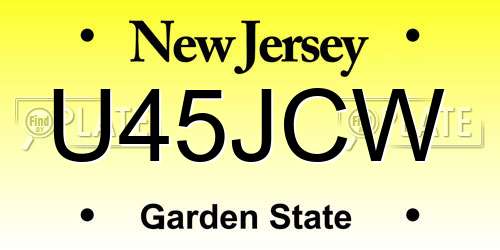 U45JCW New Jersey License Plate