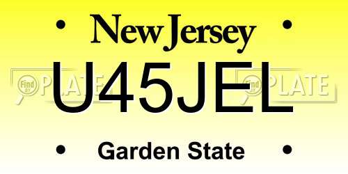 U45JEL New Jersey License Plate