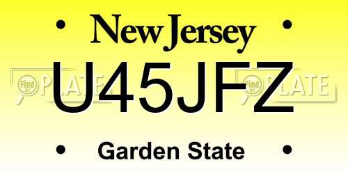 U45JFZ New Jersey License Plate