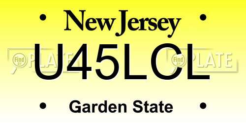U45LCL New Jersey License Plate