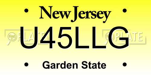 U45LLG New Jersey License Plate