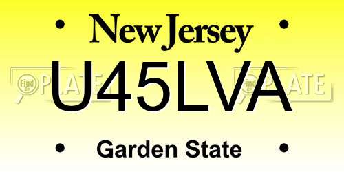 U45LVA New Jersey License Plate