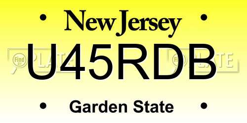 U45RDB New Jersey License Plate