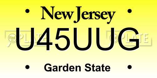 U45UUG New Jersey License Plate