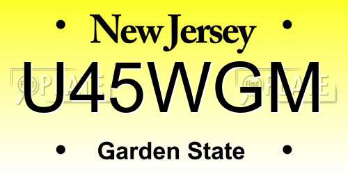 U45WGM New Jersey License Plate