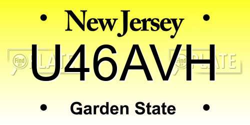 U46AVH New Jersey License Plate