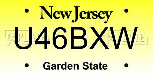 U46BXW New Jersey License Plate