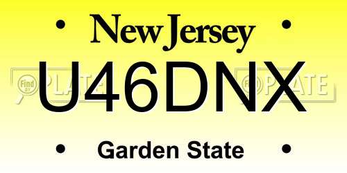 U46DNX New Jersey License Plate