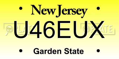 U46EUX New Jersey License Plate