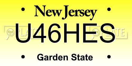 U46HES New Jersey License Plate