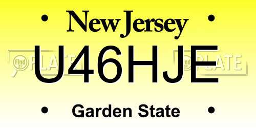 U46HJE New Jersey License Plate