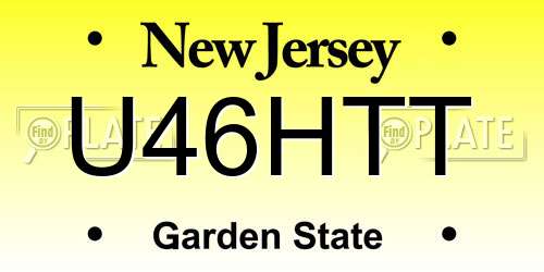 U46HTT New Jersey License Plate