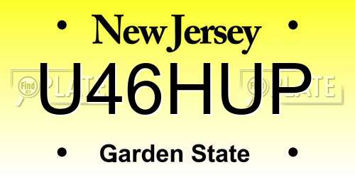 U46HUP New Jersey License Plate