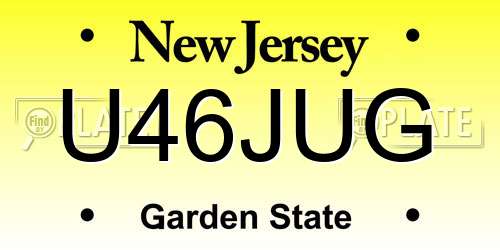 U46JUG New Jersey License Plate