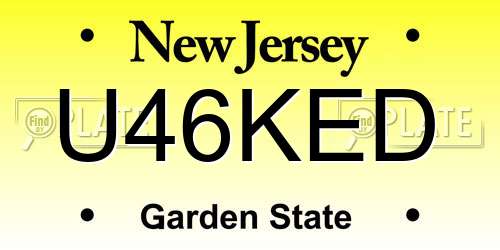 U46KED New Jersey License Plate