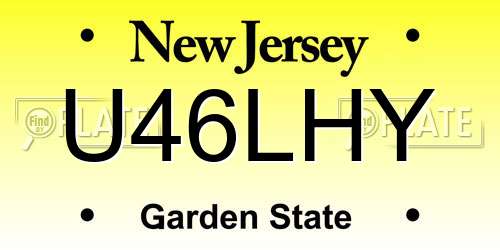 U46LHY New Jersey License Plate