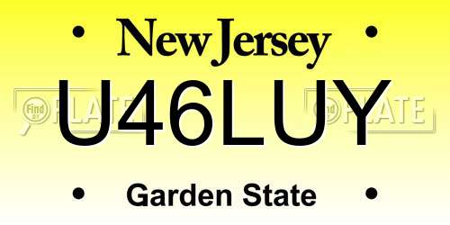 U46LUY New Jersey License Plate