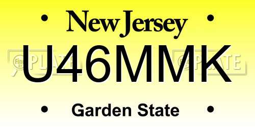 U46MMK New Jersey License Plate