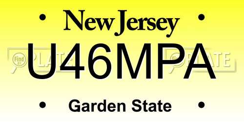 U46MPA New Jersey License Plate