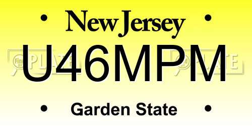 U46MPM New Jersey License Plate
