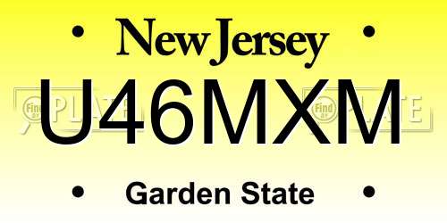 U46MXM New Jersey License Plate