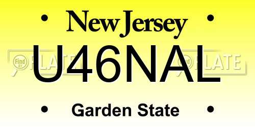 U46NAL New Jersey License Plate
