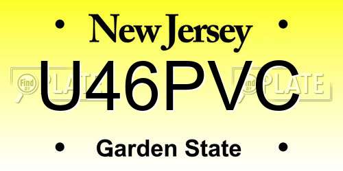 U46PVC New Jersey License Plate