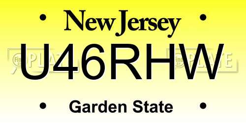 U46RHW New Jersey License Plate