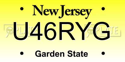 U46RYG New Jersey License Plate